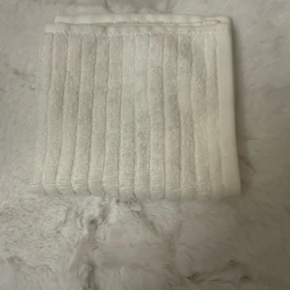 Opalhouse White Textured Ribbed Cotton Face Cloth